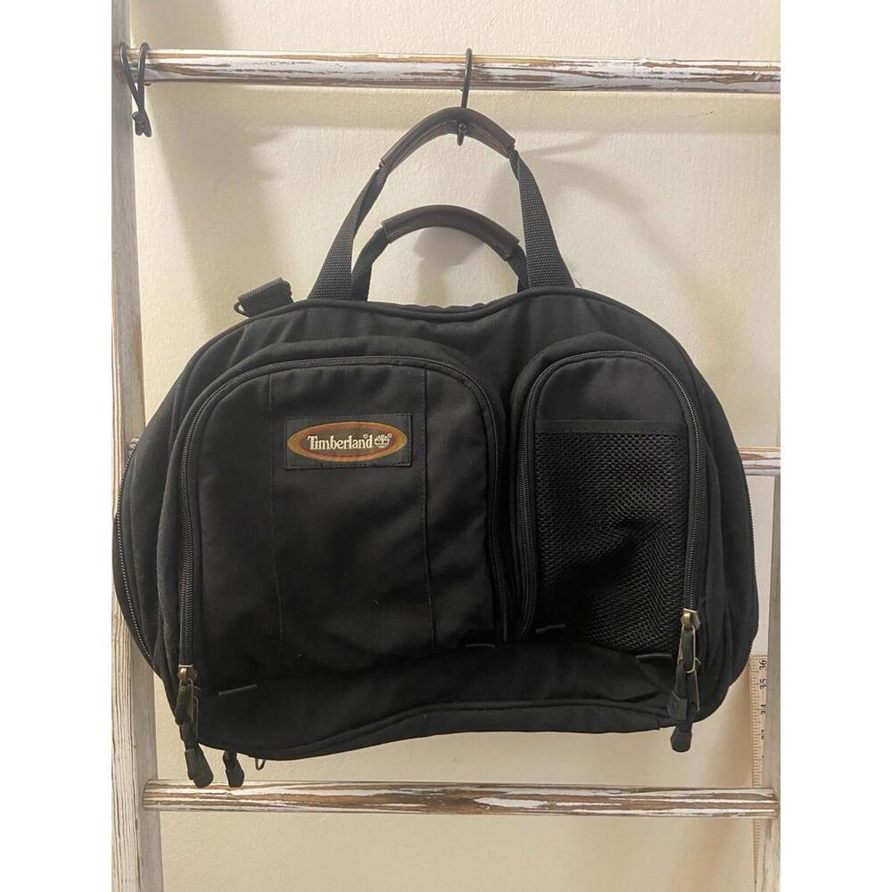 Timberland canvas leather smaller duffle travel carry on bag